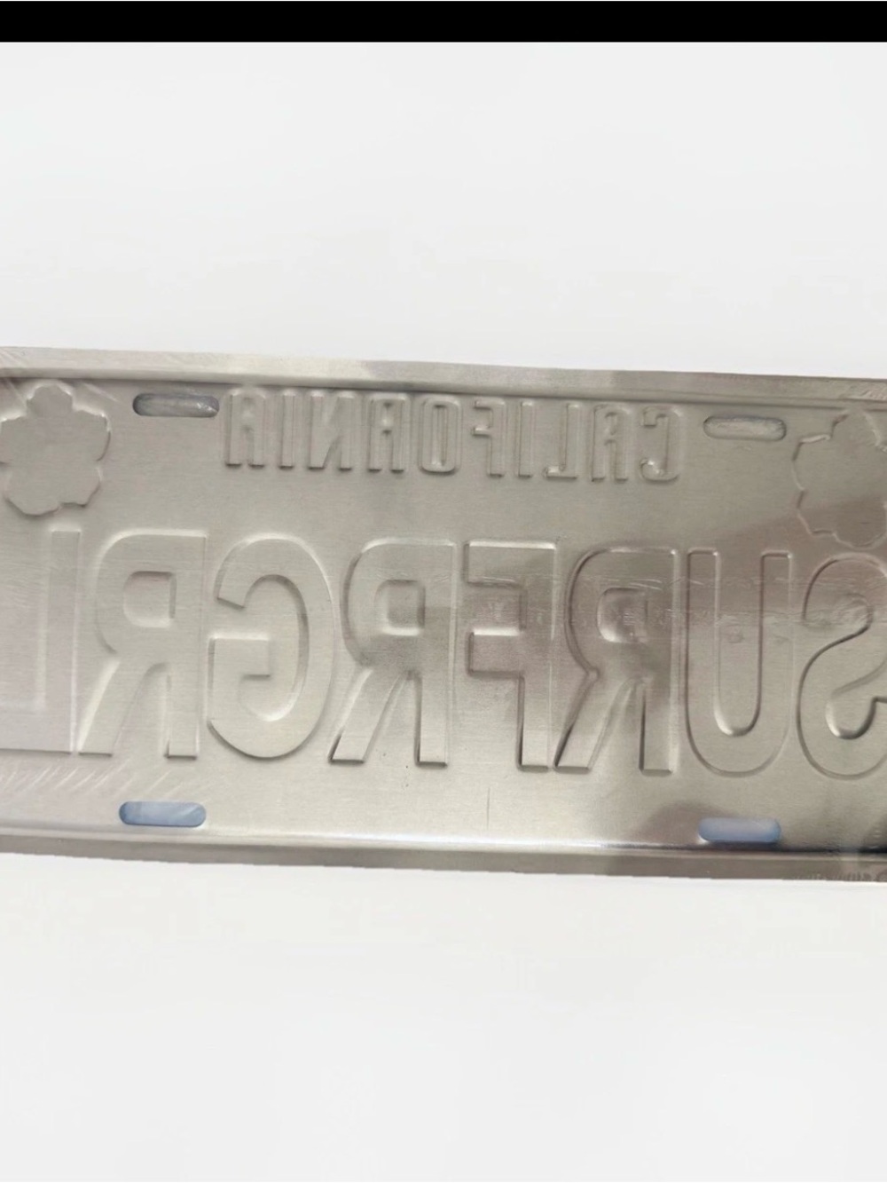 California SURREGRI Embossed Metal Plate - Silver